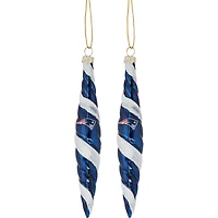 New England Patriots Two-Pack Swirl Blown Glass Ornament Set