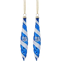 New York Giants Two-Pack Swirl Blown Glass Ornament Set