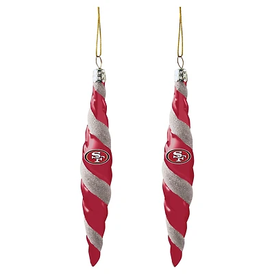 San Francisco 49ers Two-Pack Swirl Blown Glass Ornament Set