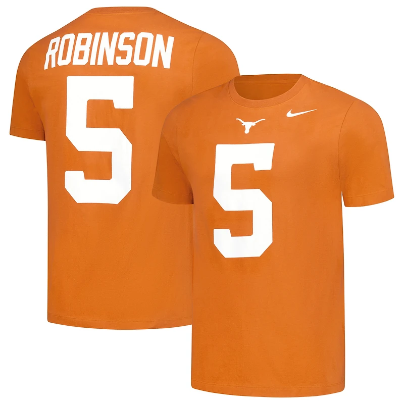 Men's Nike Bijan Robinson Texas Orange Texas Longhorns Name & Number Retro Rookie T-Shirt