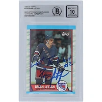 Brian Leetch New York Rangers Autographed 1989-90 Topps #136 Beckett Fanatics Witnessed Authenticated 10 Rookie Card with "Last to wear #2" Inscription