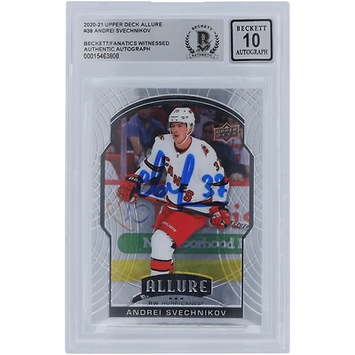 Andrei Svechnikov Carolina Hurricanes Autographed 2020-21 Upper Deck Allure #38 Beckett Fanatics Witnessed Authenticated 10 Card