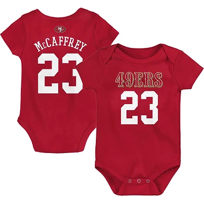 Newborn & Infant Christian McCaffrey Scarlet San Francisco 49ers Mainliner Player Name & Number Bodysuit