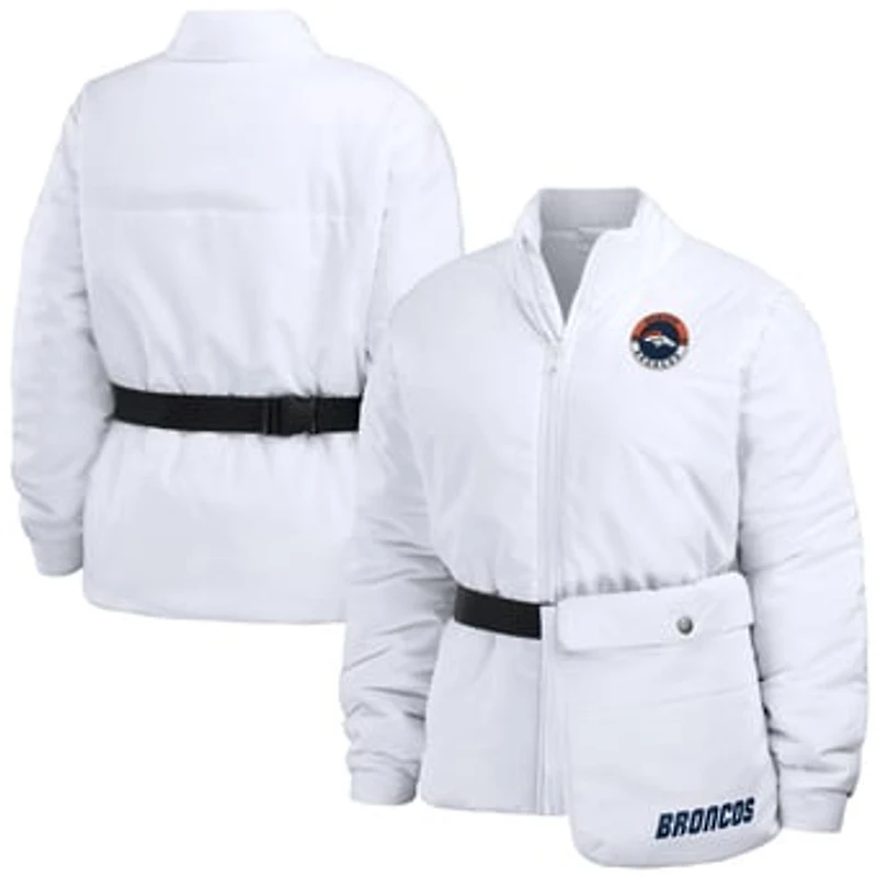 Women's WEAR by Erin Andrews White Denver Broncos Packaway Full-Zip Puffer Jacket