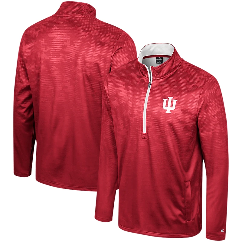 Men's Colosseum Crimson Indiana Hoosiers The Machine Half-Zip Jacket