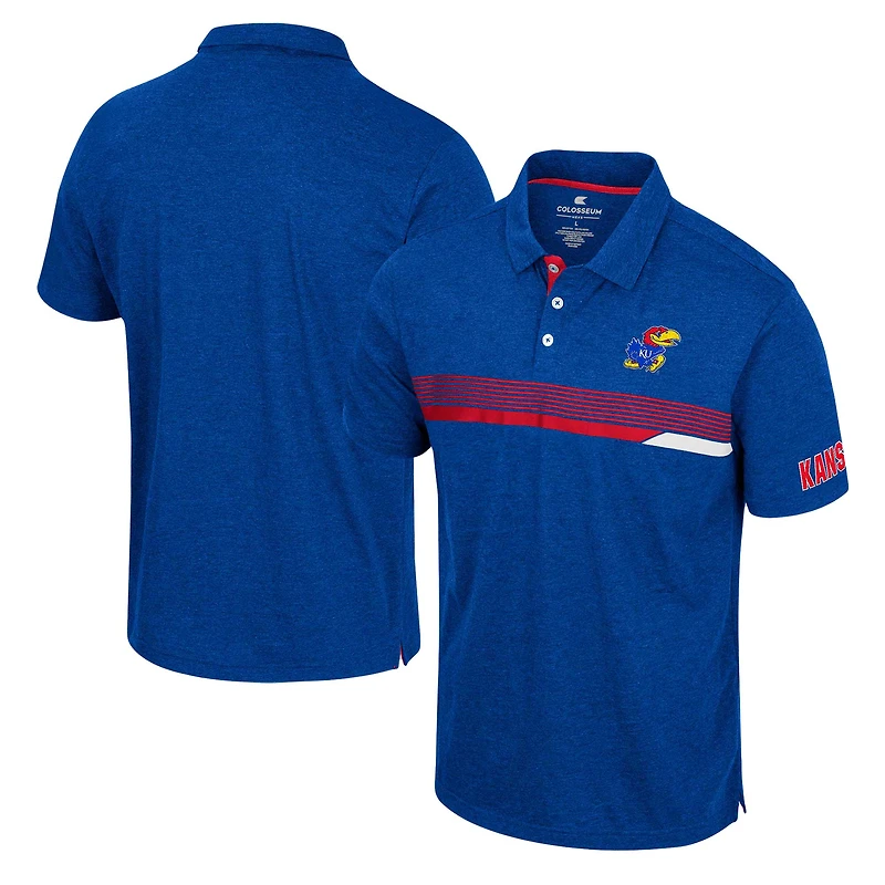 Men's Colosseum Royal Kansas Jayhawks No Problemo Polo