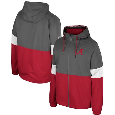 Men's Colosseum Charcoal Alabama Crimson Tide Miles Full-Zip Jacket