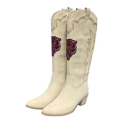 Women's Cuce Cream Chicago Bears Cowboy Boots