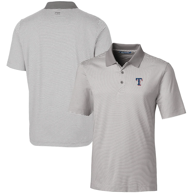 Men's Cutter & Buck Texas Rangers Forge Tonal Stripe Stretch Polo