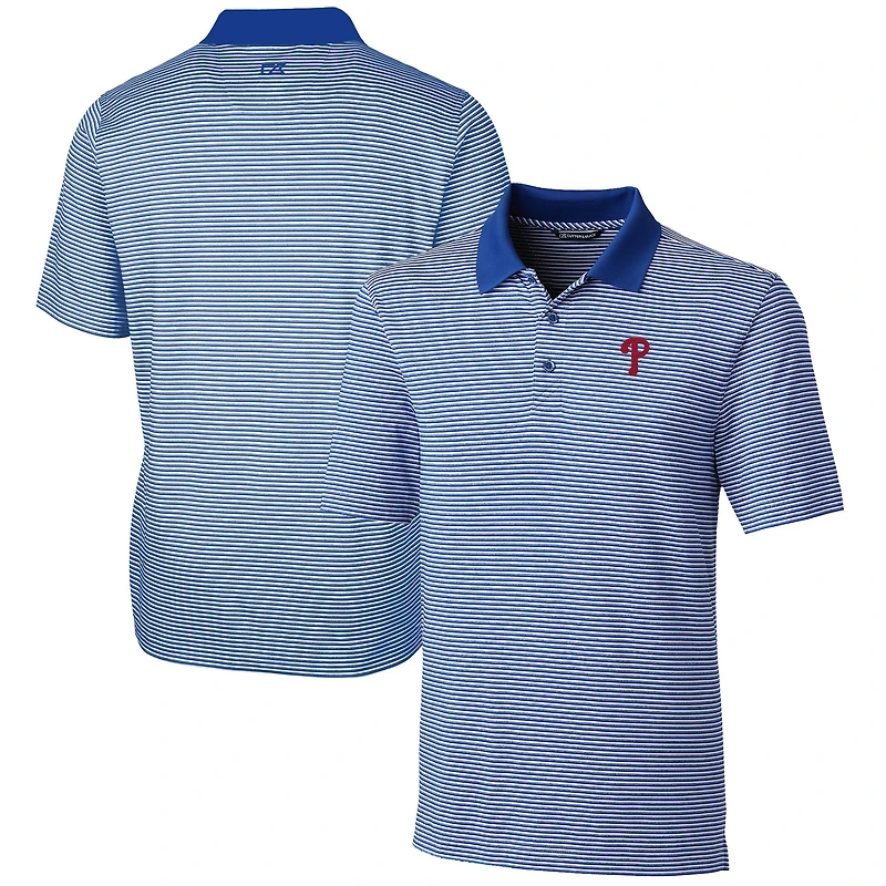 Men's Cutter & Buck  Royal Philadelphia Phillies Forge Tonal Stripe Stretch Polo