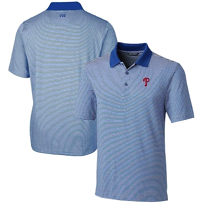 Men's Cutter & Buck  Royal Philadelphia Phillies Forge Tonal Stripe Stretch Polo