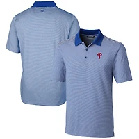 Men's Cutter & Buck  Royal Philadelphia Phillies Forge Tonal Stripe Stretch Polo