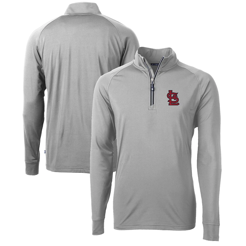 Men's Cutter & Buck St. Louis Cardinals Adapt Eco Knit Stretch Recycled Quarter-Zip Pullover Top