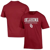 Men's Champion  Crimson Oklahoma Sooners Gymnastics Stack T-Shirt