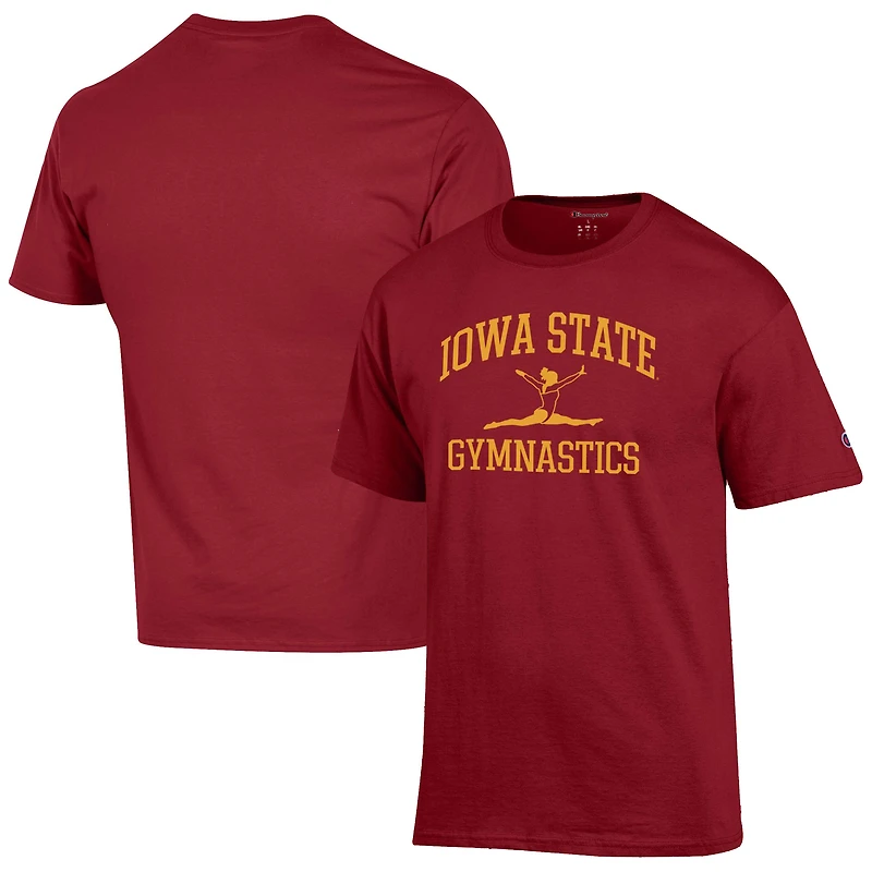 Men's Champion  Cardinal Iowa State Cyclones Gymnastics Icon T-Shirt