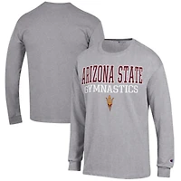 Men's Champion  Gray Arizona State Sun Devils Gymnastics Stack Long Sleeve T-Shirt