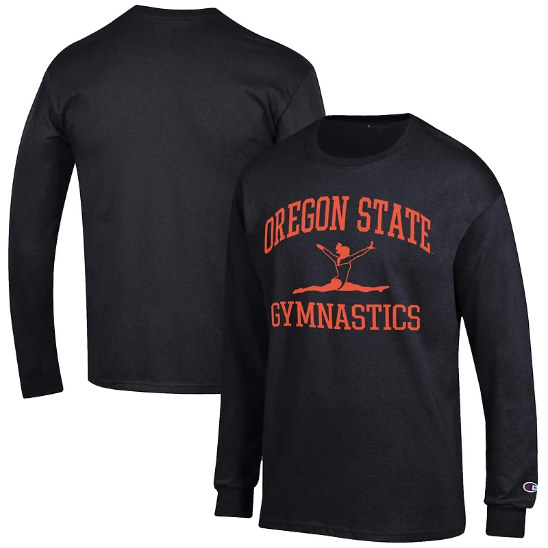 Men's Champion  Black Oregon State Beavers Gymnastics Icon Long Sleeve T-Shirt