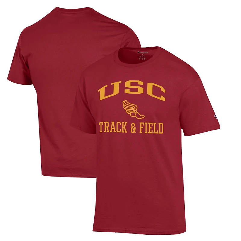Men's Champion  Cardinal USC Trojans Track & Field Icon T-Shirt