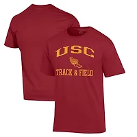 Men's Champion  Cardinal USC Trojans Track & Field Icon T-Shirt