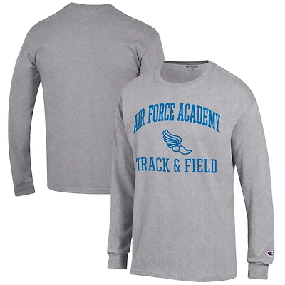Men's Champion  Gray Air Force Falcons Track & Field Icon Long Sleeve T-Shirt