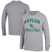 Men's Champion  Gray Baylor Bears Track & Field Icon Long Sleeve T-Shirt