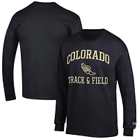 Men's Champion  Black Colorado Buffaloes Track & Field Icon Long Sleeve T-Shirt