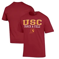 Men's Champion  Cardinal USC Trojans Track & Field Stack T-Shirt