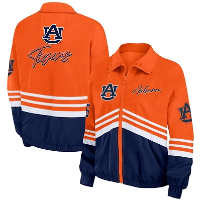 Women's WEAR by Erin Andrews Orange Auburn Tigers Vintage Throwback Windbreaker Full-Zip Jacket