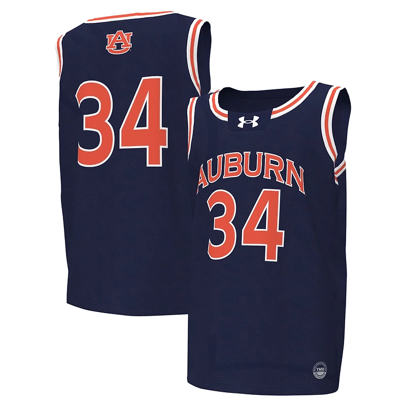 Youth Under Armour #34 Navy Auburn Tigers Replica Basketball Jersey