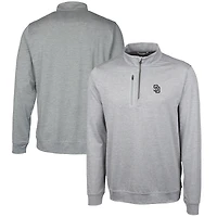 Men's Cutter & Buck  Gray San Diego Padres Stealth Heathered Quarter-Zip Pullover Top