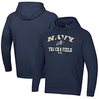 Men's Under Armour  Navy Navy Midshipmen Track & Field All Day Fleece Pullover Hoodie