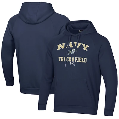 Men's Under Armour  Navy Navy Midshipmen Track & Field All Day Fleece Pullover Hoodie
