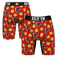 Men's Rock Em Socks  Red Atlanta Falcons Peaches Boxer Briefs