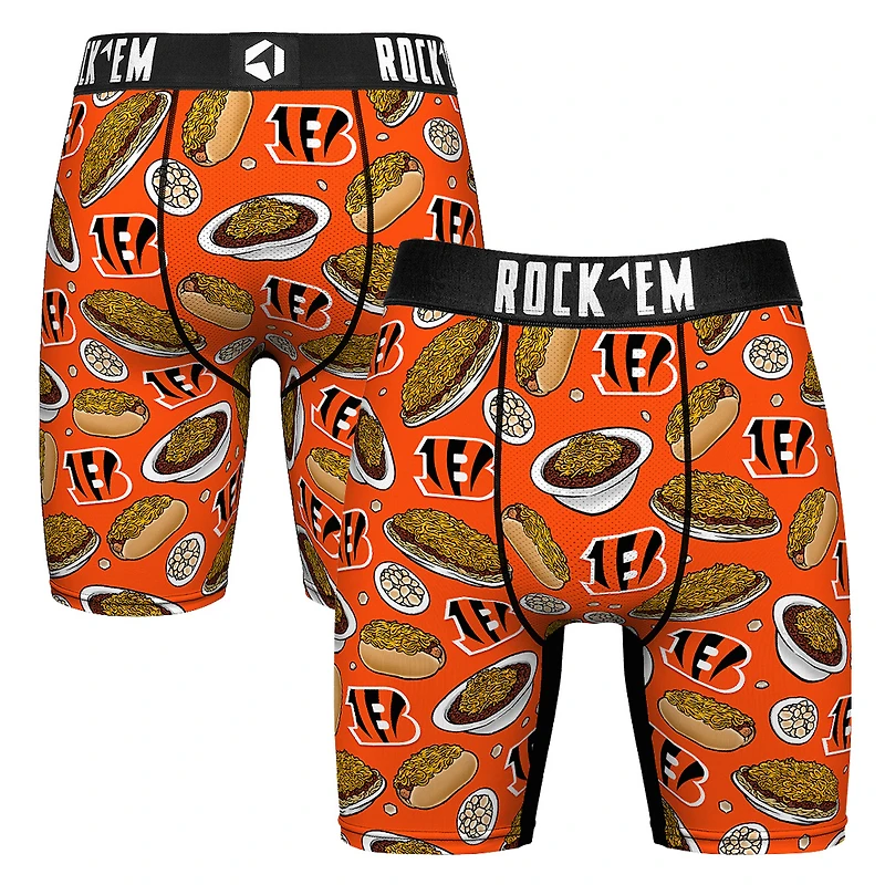 Men's Rock Em Socks Orange Cincinnati Bengals Chili Cheese Boxer Briefs
