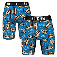 Men's Rock Em Socks  Blue Detroit Lions Coney Dogs Boxer Briefs