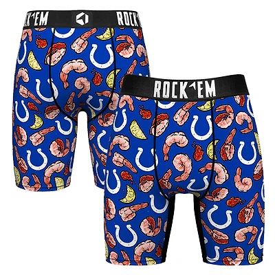 Men's Rock Em Socks  Royal Indianapolis Colts Shrimp Cocktail Boxer Briefs