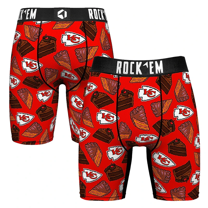 Men's Rock Em Socks  Red Kansas City Chiefs Chocolate Cake Boxer Briefs