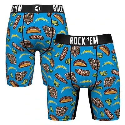 Men's Rock Em Socks Powder Blue Los Angeles Chargers Tacos Boxer Briefs
