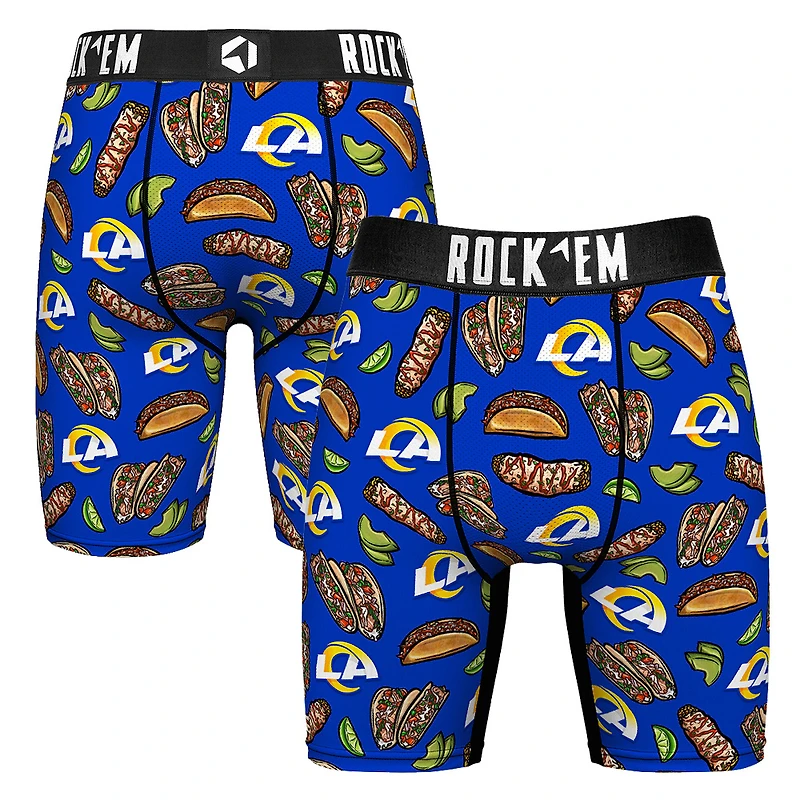 Men's Rock Em Socks Royal Los Angeles Rams Tacos Boxer Briefs
