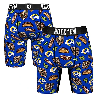 Men's Rock Em Socks Royal Los Angeles Rams Tacos Boxer Briefs