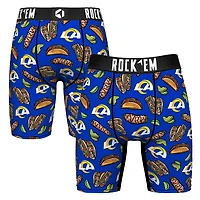 Men's Rock Em Socks  Royal Los Angeles Rams Tacos Boxer Briefs