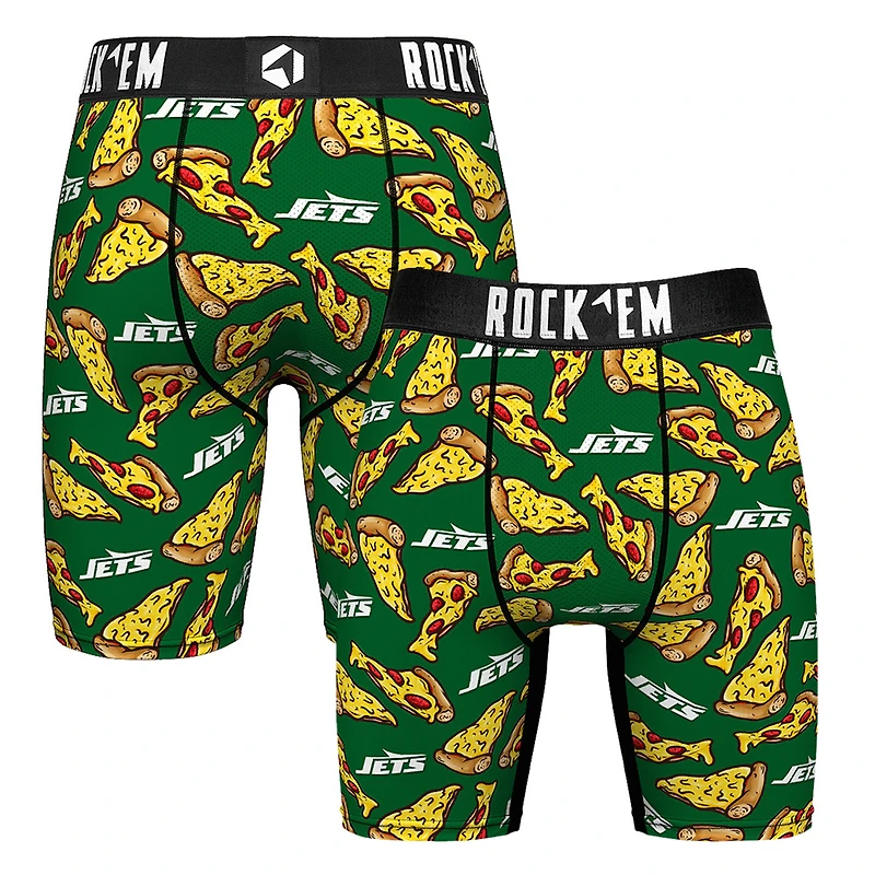 Men's Rock Em Socks  Green New York Jets NY Style Pizza Boxer Briefs