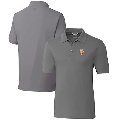 Men's Cutter & Buck  Gray New York Mets Big & Tall Advantage Tri-Blend Pique Polo