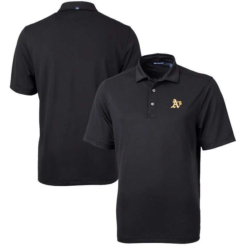 Men's Cutter & Buck Black Athletics Big & Tall Virtue Eco Pique Recycled Polo