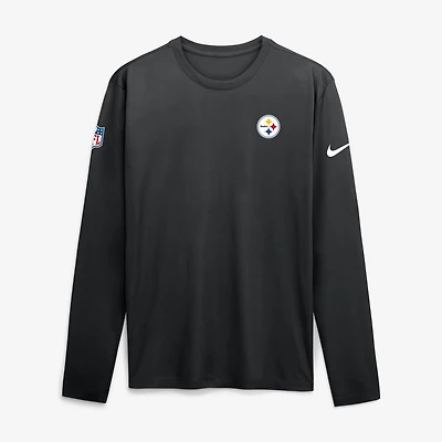 Men's Nike Black Pittsburgh Steelers Sideline Small Logo Legend Dri-FIT Long Sleeve T-Shirt