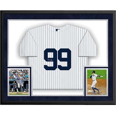 Aaron Judge New York Yankees Autographed SM Deluxe Framed White Nike Authentic Jersey