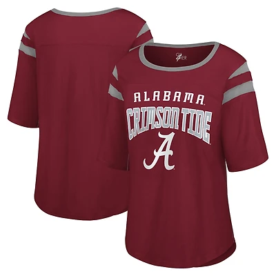 Women's G-III 4Her by Carl Banks Crimson Alabama Crimson Tide Plus Size Linebacker Half-Sleeve T-Shirt