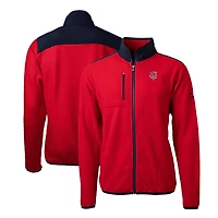 Men's Cutter & Buck Red Minnesota Twins Stars & Stripes Cascade Eco Sherpa Fleece Full-Zip Jacket
