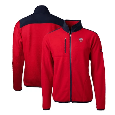 Men's Cutter & Buck Red Minnesota Twins Stars & Stripes Cascade Eco Sherpa Fleece Full-Zip Jacket