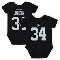 Infant Mitchell & Ness Bo Jackson Black Las Vegas Raiders Mainliner Retired Player Name & Number Bodysuit